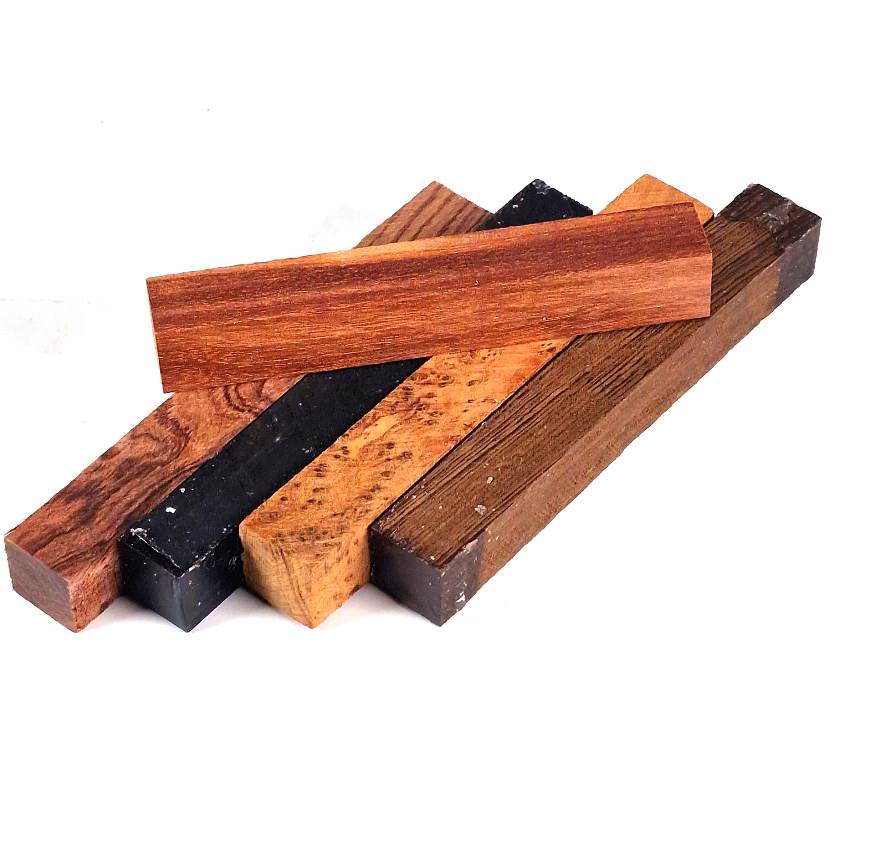 Penblanks MIX tropisch hout, 5 soorten 